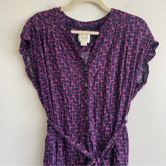 ANTHROPOLOGIE MAEVE KARSTEN GEOSCOPE BELTED JUMPSUIT SIZE SMALL geometric boho S - Picture 6 of 16